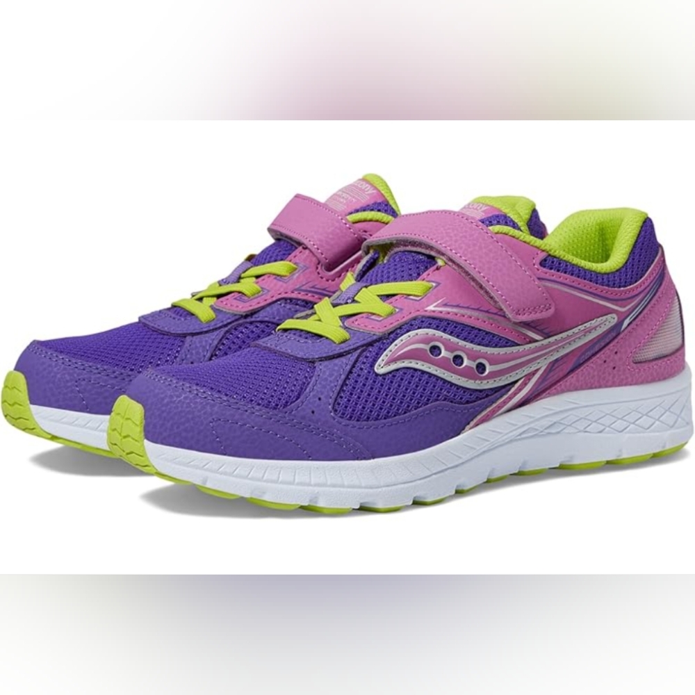 Saucony Purple and Pink Sneakers with Velcro Closure